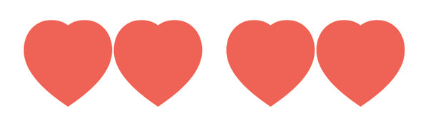 Set of Heart Stickers (4 Hearts)