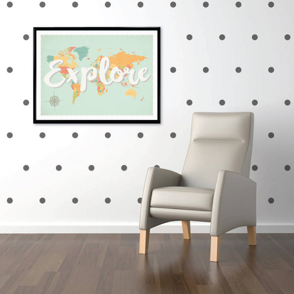 Explore Map Available in Different Sizes, Inspirational Art
