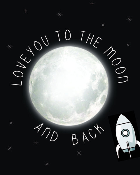 Canvas or Print, Love You To The Moon and Back - Rocket