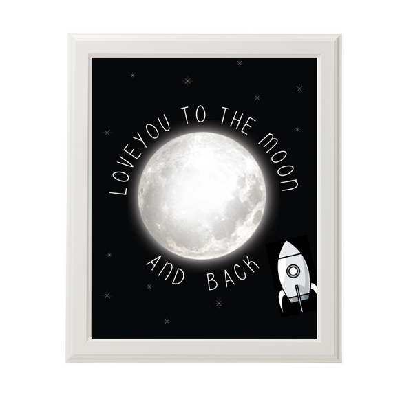 Canvas or Print, Love You To The Moon and Back - Rocket