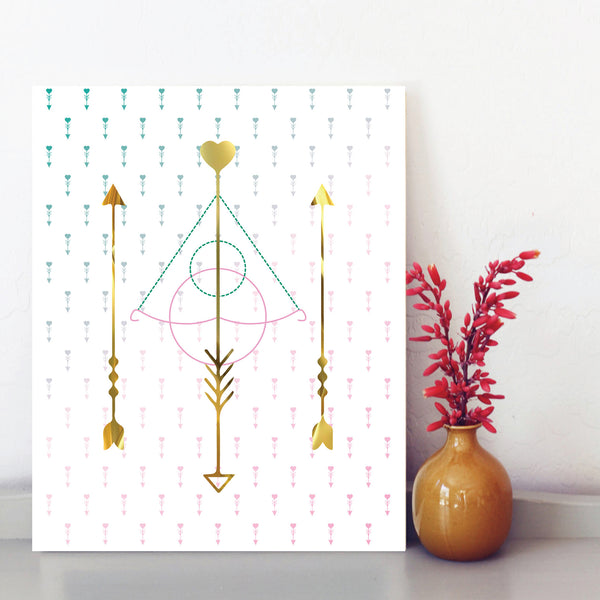 Print or Canvas, Golden Arrows decor