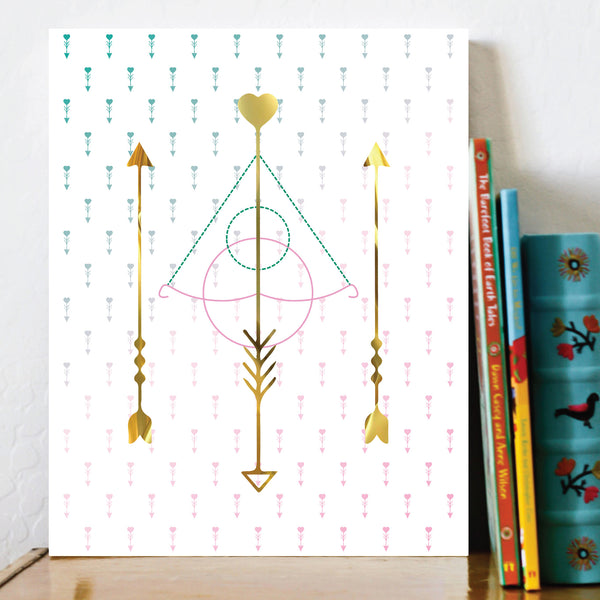 Print or Canvas, Golden Arrows decor