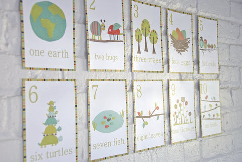 Multi Language Number Wall Art Cards English