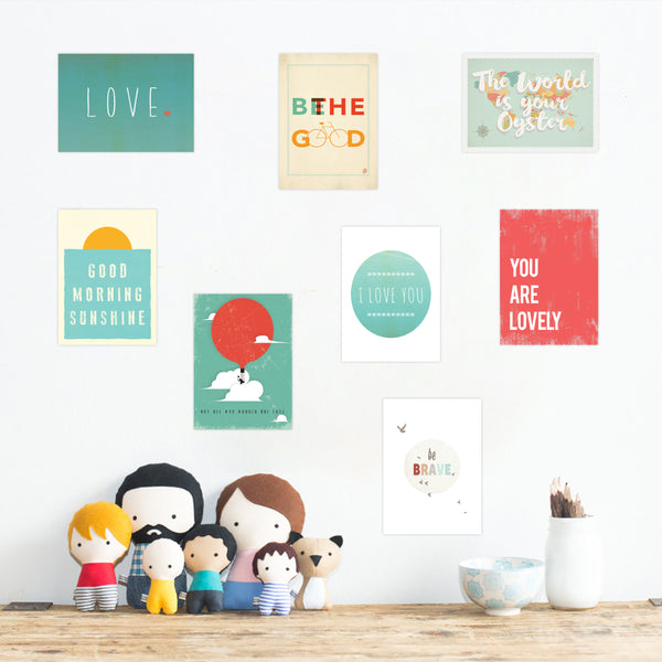 Little Citizens Mini Print Collection -  Set of Eight 5 x 7 Wall Cards