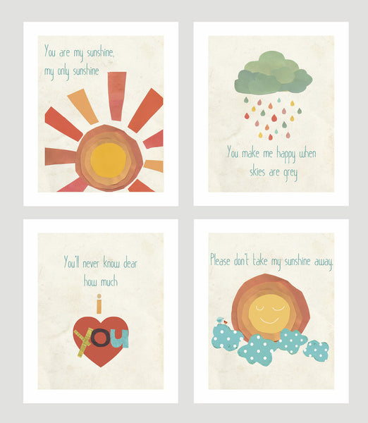 You Are My Sunshine Collection - Set of Four 8 x 10 Prints