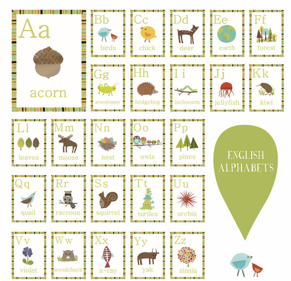 Nature Alphabet Wall Cards for Kids β Children Inspire Design nature-alphabet-wall-cards-for-kids-children-inspire-design