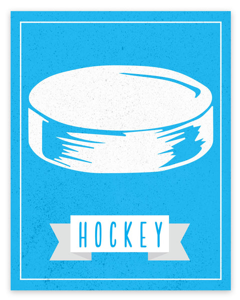 Canvas or Print, Sport Balls: Hockey, Pick Your Own Color!