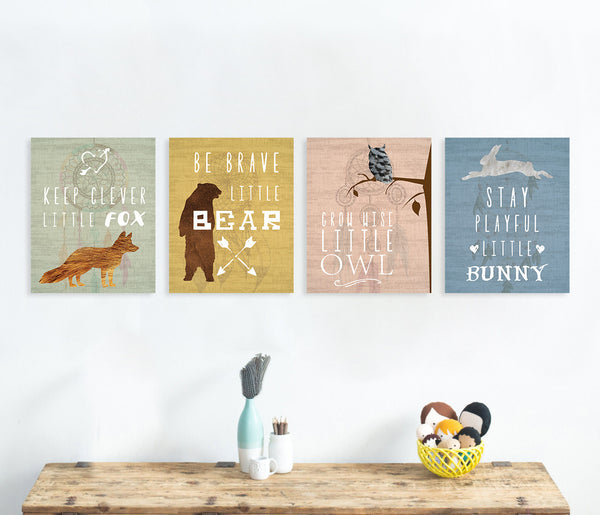 Canvas or Print, Collection Inspirational Animals, Set of 4