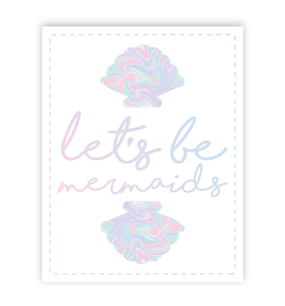 Print or Canvas, Let's Be Mermaids Colorful Shells