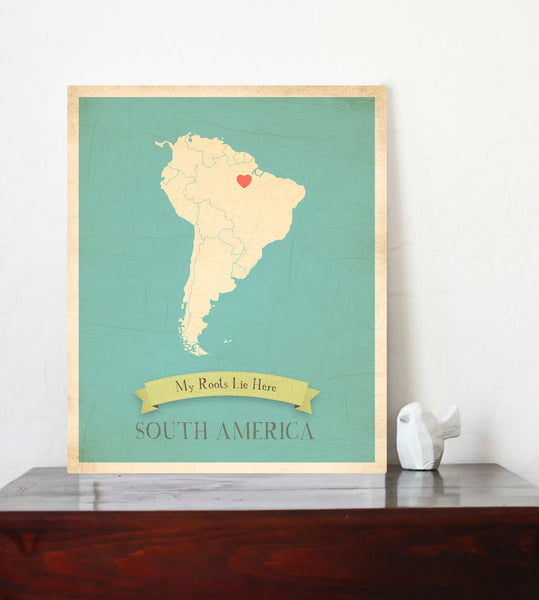 My Roots Personalized Continents Maps, Print, Educational, Playroom Decor