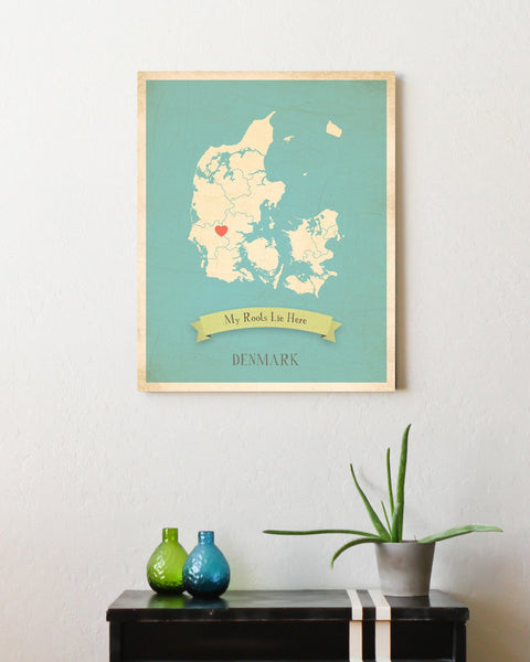My Roots Personalized Country Maps Print, Educational, Playroom Decor