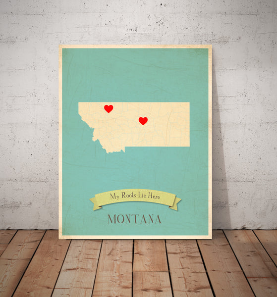 My Roots Canvas Personalized State Maps, Educational, Playroom Decor