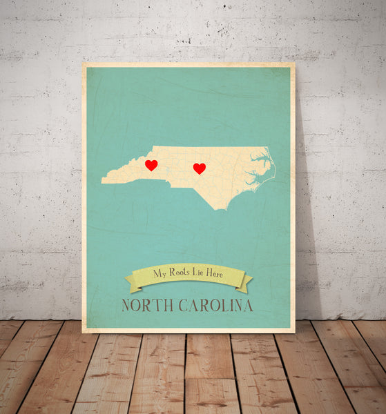 My Roots Personalized State Maps Prints, Educational, Playroom Decor