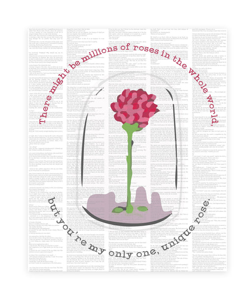 Print or Canvas, Little Prince Upcycled Like Art - Rose