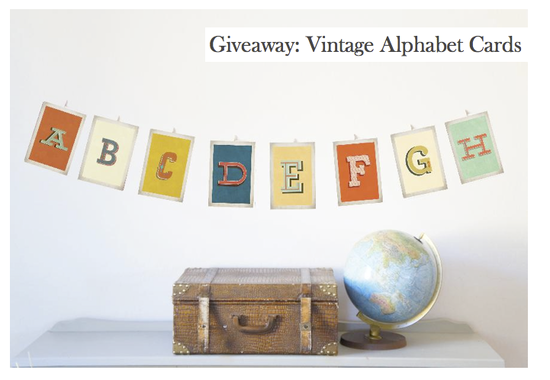 Wednesday Giveaway {Old School Alphabet Cards}