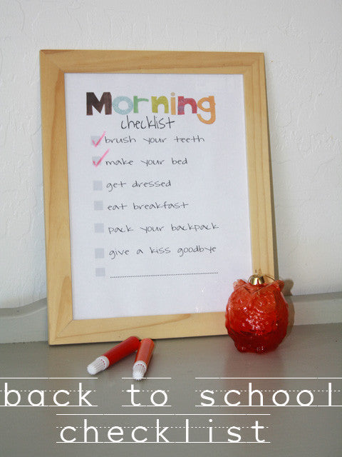Free Download- Back-to-School Morning Check List!