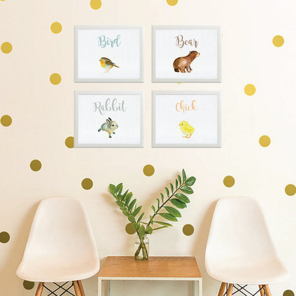 Canvas or Print, Baby Animals Collection Set of 4