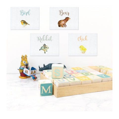 Canvas or Print, Baby Animals Collection Set of 4