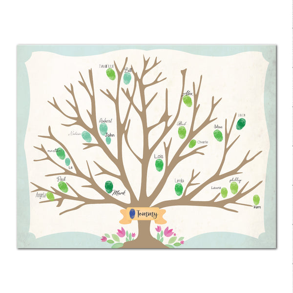 Canvas or Print, Family Tree - Custom, Add your family fingerprints names and that's it!