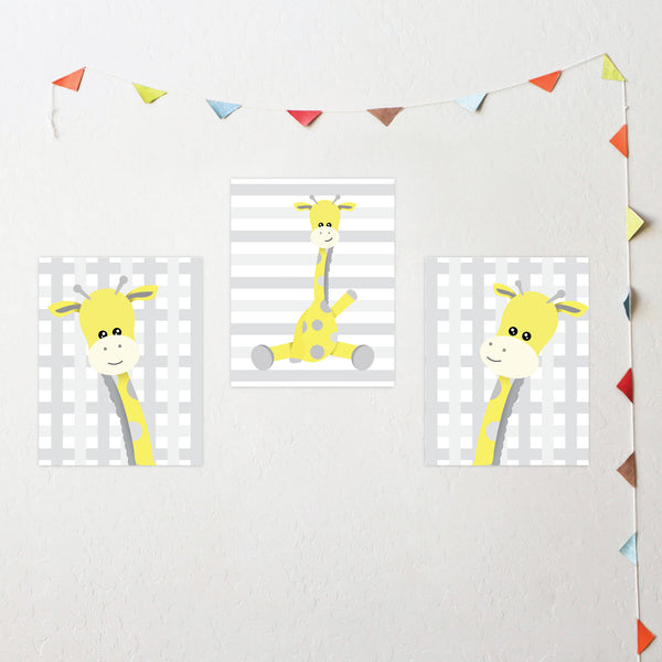 Print or Canvas, Baby Giraffe, Set of 3 - Personalize it!