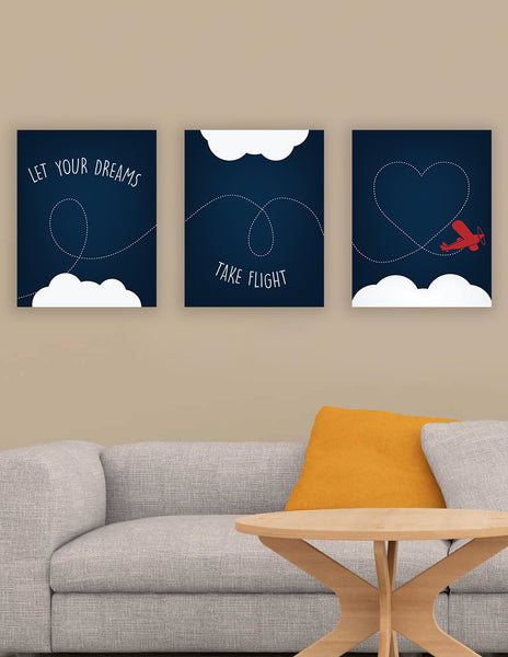 Let Your Dreams Take Flight Collection, Nursery decor, Baby's room, Playroom wall prints