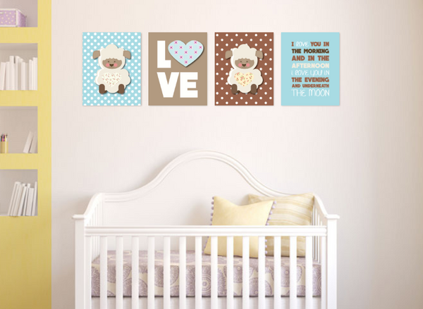 Canvas or Print, Love You In The Morning, Set Of 4