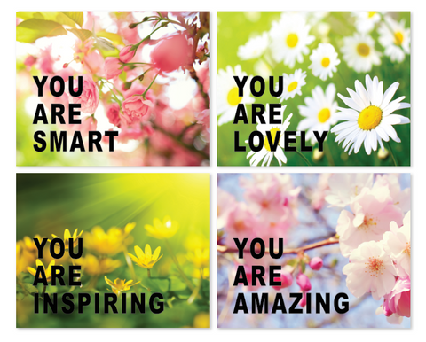 Print or Canvas,  Collection You Are in Flowers Photos, Set Of 4