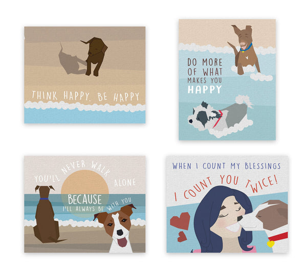 Print or Canvas, My Best Friend Print - Set of Four