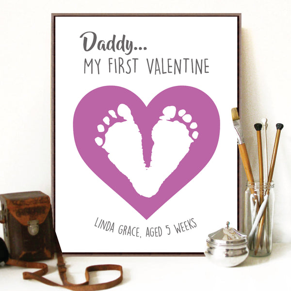 Canvas or Print, Daddy's Heart - Custom, Add your child's name and dad's favorite color!