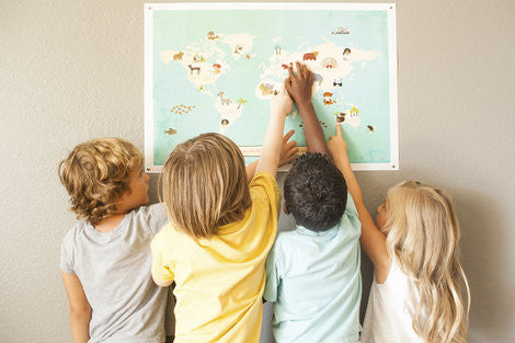 Global Compassion Wall Art Map for Kids