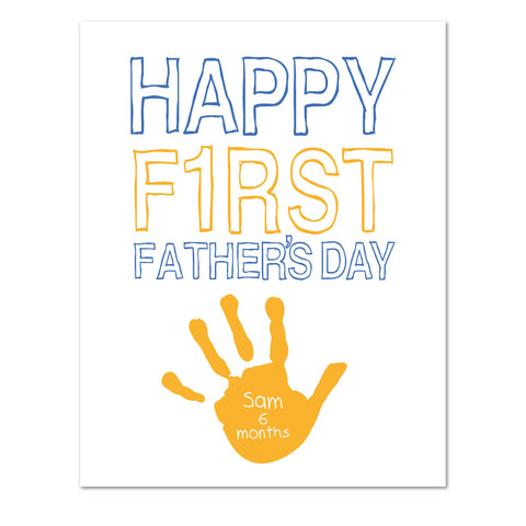 Canvas or Print, Happy First Father's Day - Custom, Add your child's name and dad's favorite color!