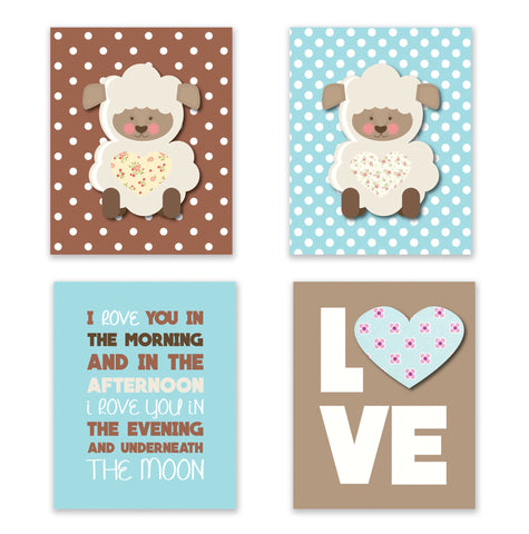 Canvas or Print, Love You In The Morning, Set Of 4