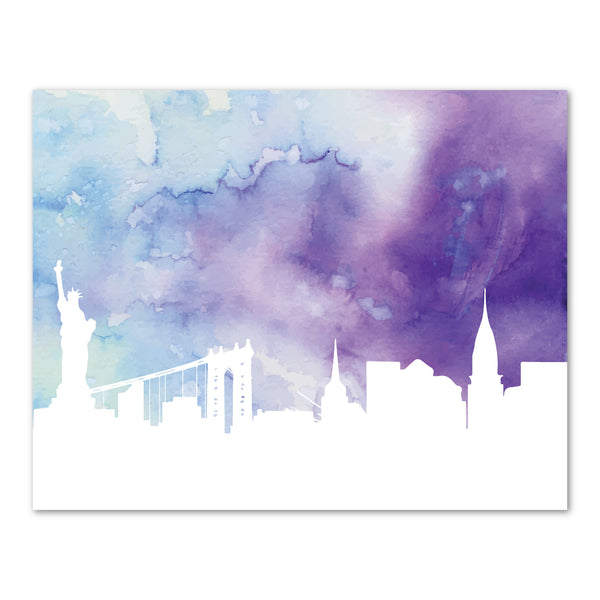 Canvas or Print, New York City Skyline - Purple