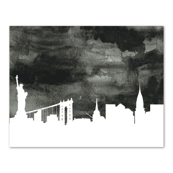 Canvas or Print, New York City Skyline - Black