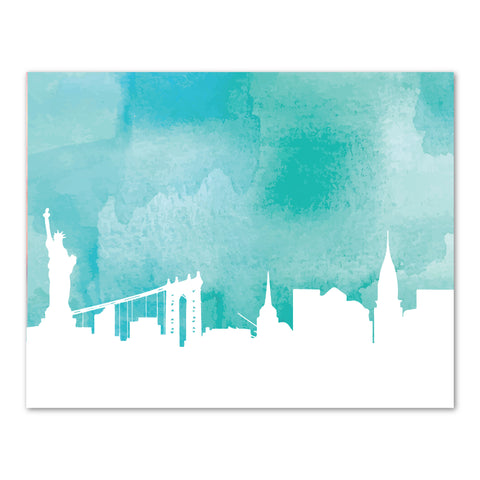 Canvas or Print, New York City Skyline - Blue