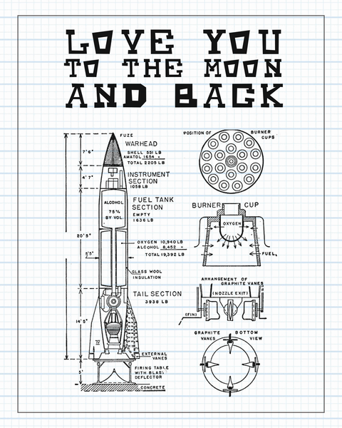 Love You To The Moon And Back Sketch Print, Baby Decor, Nursery Decor, Wall Print, Nursery Art