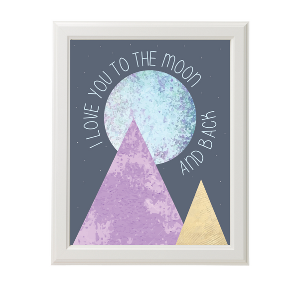 Print or Canvas, Love You To The Moon - Pyramids