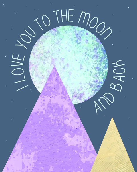 Print or Canvas, Love You To The Moon - Pyramids