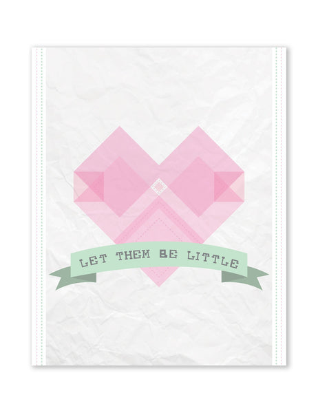 Let Them Be Little Heart, Canvas or Print, Inspirational Wall Decor