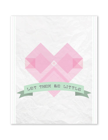 Let Them Be Little Heart, Canvas or Print, Inspirational Wall Decor