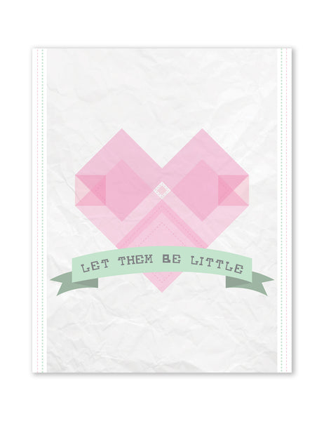 Let Them Be Little Heart, Canvas or Print, Inspirational Wall Decor