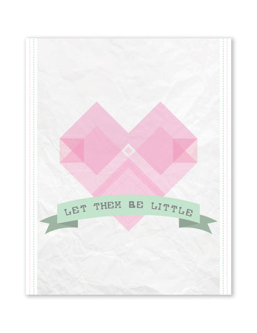 Let Them Be Little Heart, Canvas or Print, Inspirational Wall Decor