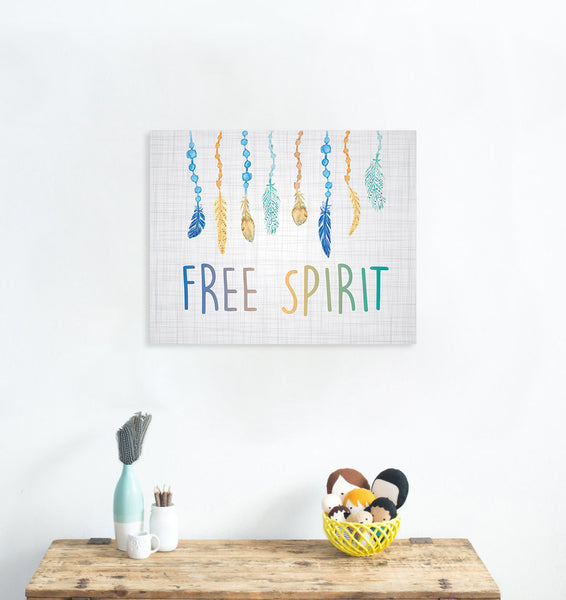 Print or Canvas, Free Spirit Beads + Feathers, One 11x14