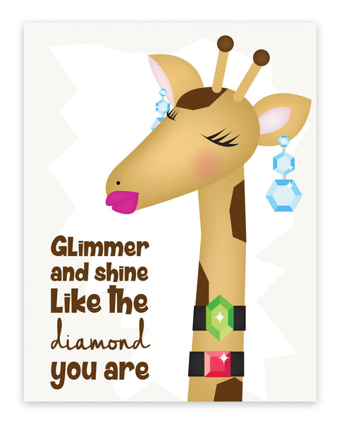 Print or Canvas, Glimmer And Shine - Giraffe