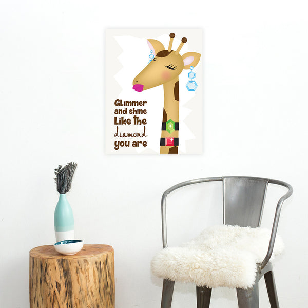 Print or Canvas, Glimmer And Shine - Giraffe