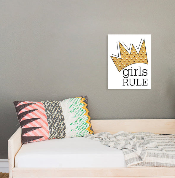 Print or Canvas, Girls Rule - Crown