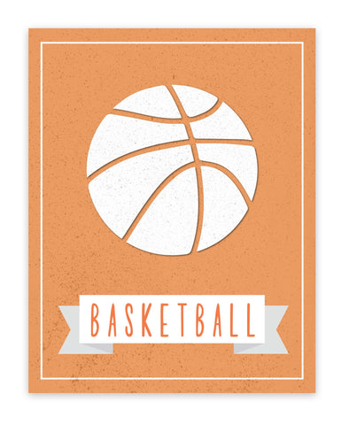 Print or Canvas, Sport Balls: Basketball, Pick Your Own Color!