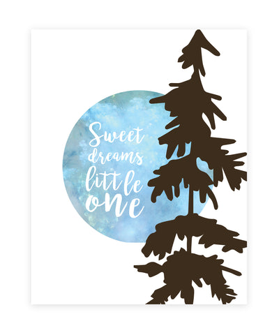 Sweet Dreams Little One, Print or Canvas, Nursery Decor, Gender Neutral,