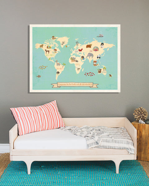 Global Compassion Wall Art Map