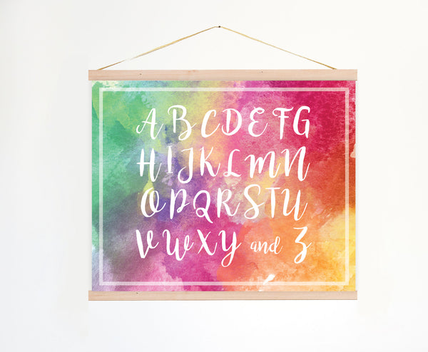 Alphabet Rainbow, Canvas or Print, Educational Art, ABC